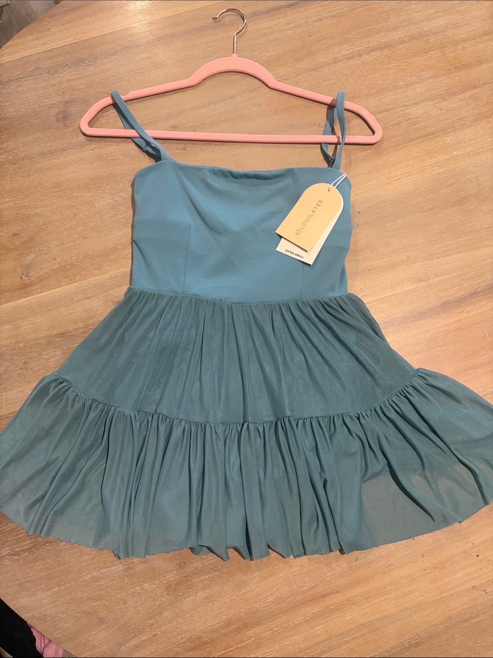 Teal Tiered Tulle Dress - Sleeveless
